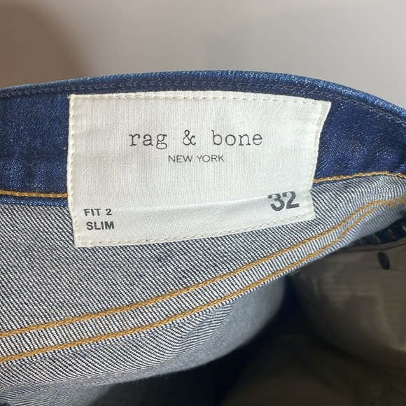 Rag & Bone | Men’s Fit 2 Slim Deep Indigo Straight Leg Jeans Size 32 - Picture 7 of 8